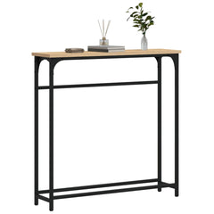 vidaXL Console Table Sonoma Oak 75x19.5x75 cm Engineered Wood 3