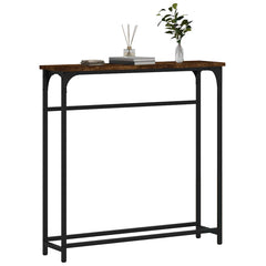 vidaXL Console Table | Smoked oak | Engineered wood, metal | Compact 3