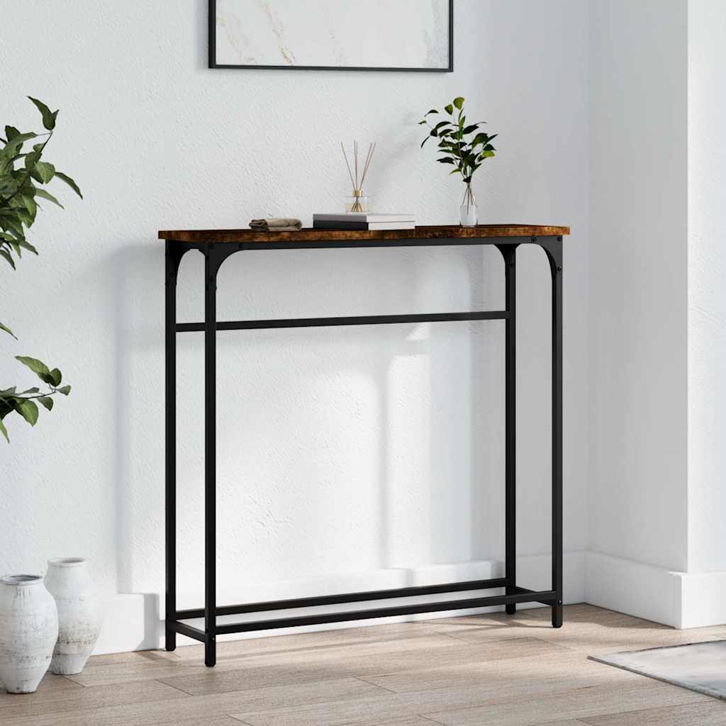 vidaXL Console Table | Smoked oak | Engineered wood, metal | Compact 1