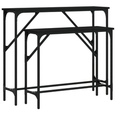 vidaXL Console Tables 2 pcs Black Engineered Wood 2