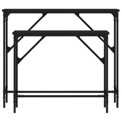 vidaXL Console Tables 2 pcs Black Engineered Wood 4