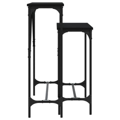 vidaXL Console Tables 2 pcs Black Engineered Wood 5