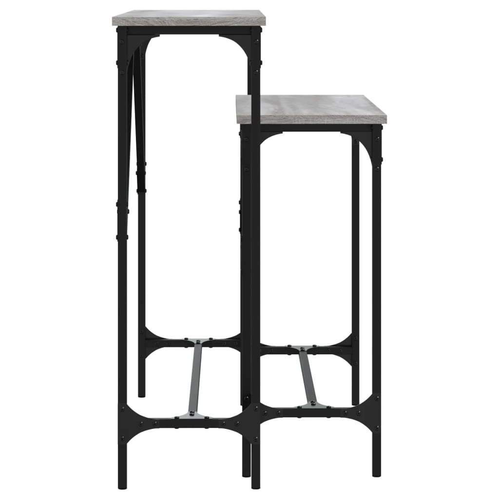 vidaXL Console Tables 2 pcs Grey Sonoma Engineered Wood 5