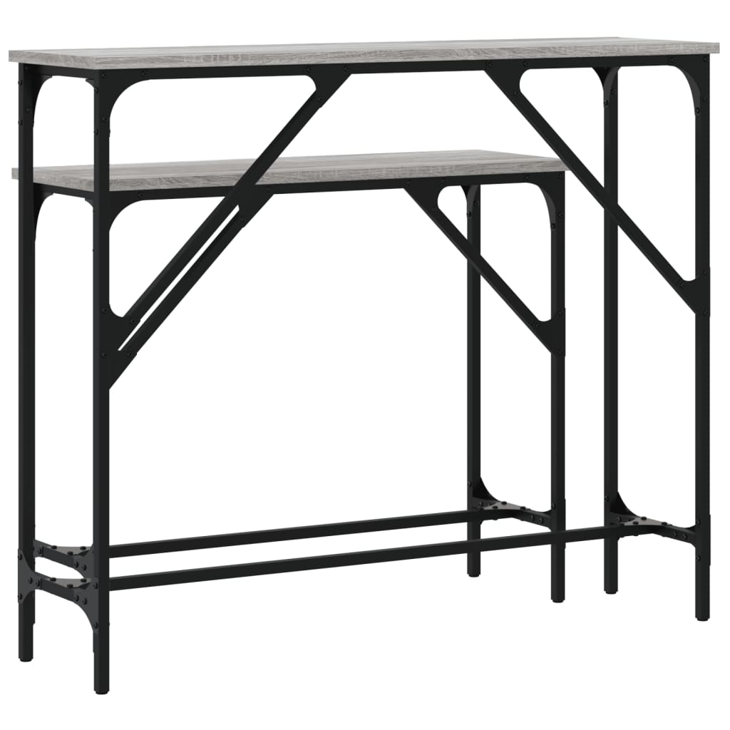 vidaXL Console Tables 2 pcs Grey Sonoma Engineered Wood 6