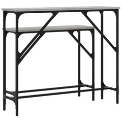 vidaXL Console Tables 2 pcs Grey Sonoma Engineered Wood 6