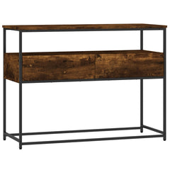 vidaXL Console Table Smoked Oak 100x40x75 cm Engineered Wood 2