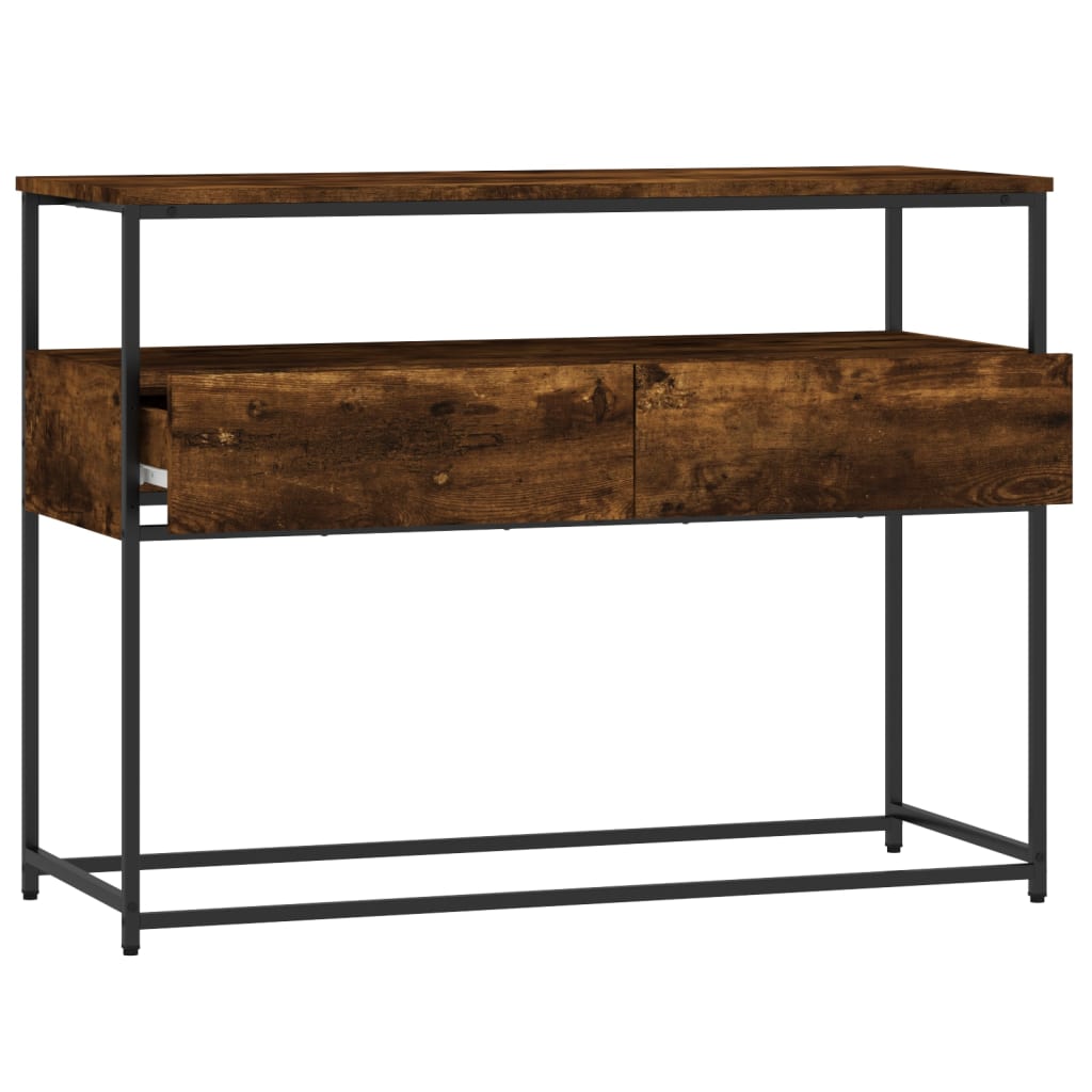 vidaXL Console Table Smoked Oak 100x40x75 cm Engineered Wood 5