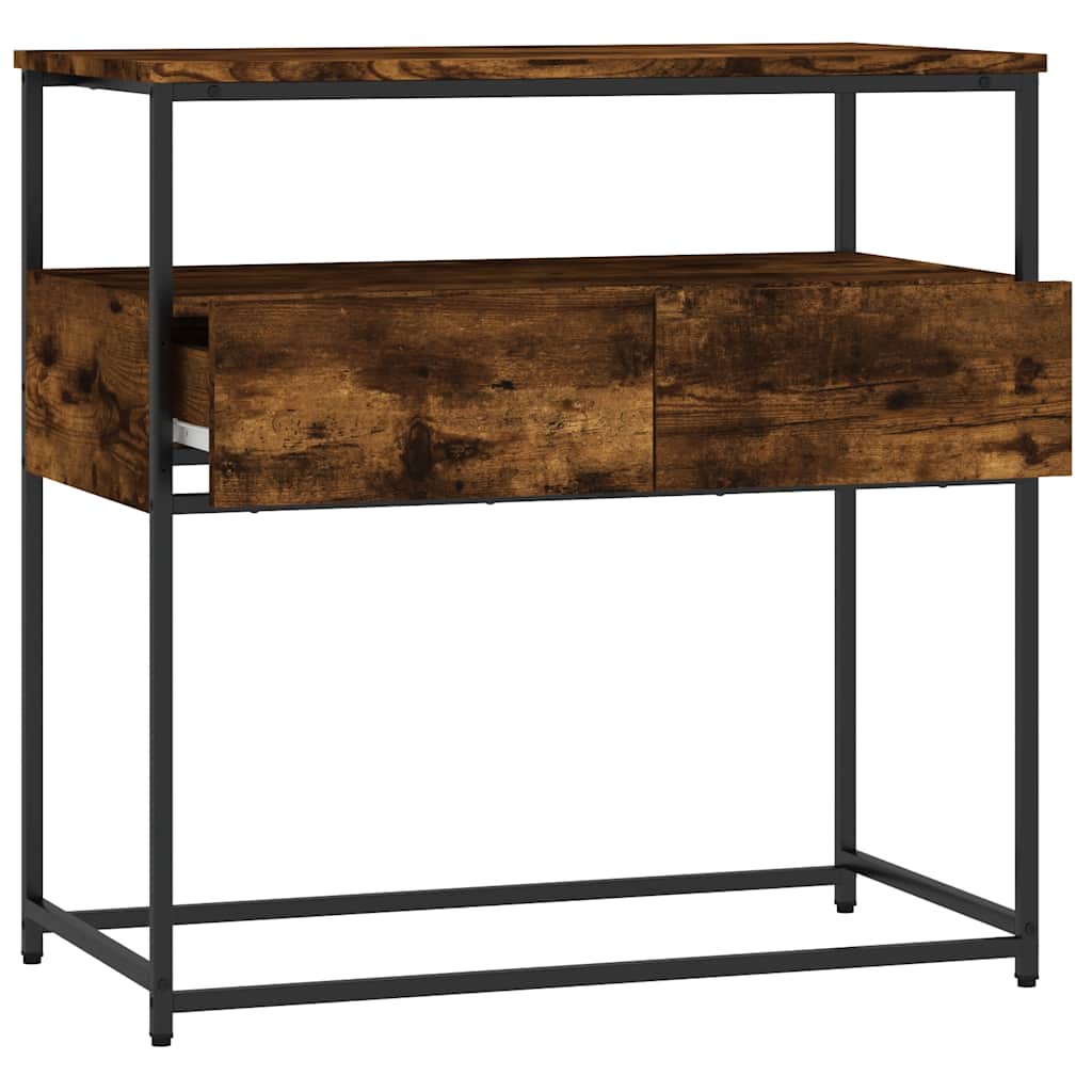 vidaXL Console Table Smoked Oak 75x40x75 cm Engineered Wood 5
