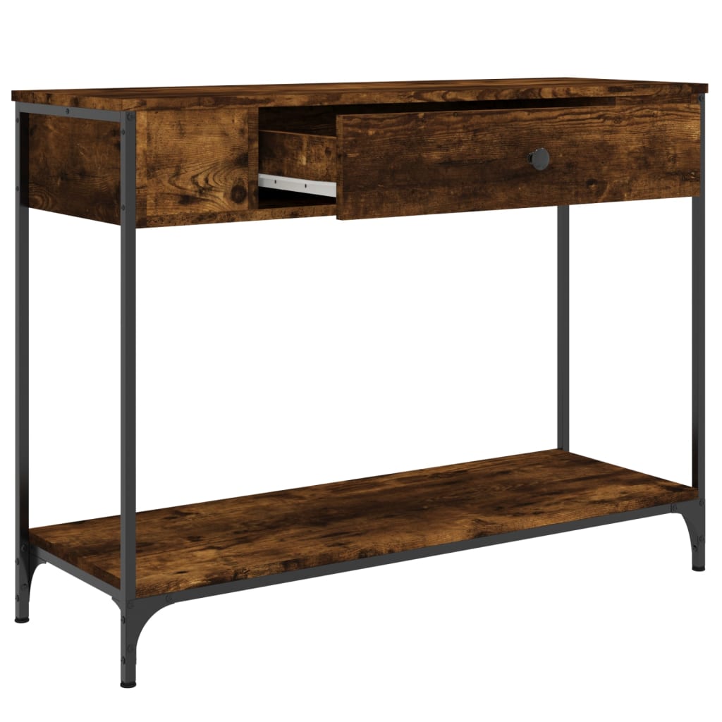 vidaXL Console Table Smoked Oak 100x34,5x75 cm Engineered Wood 3
