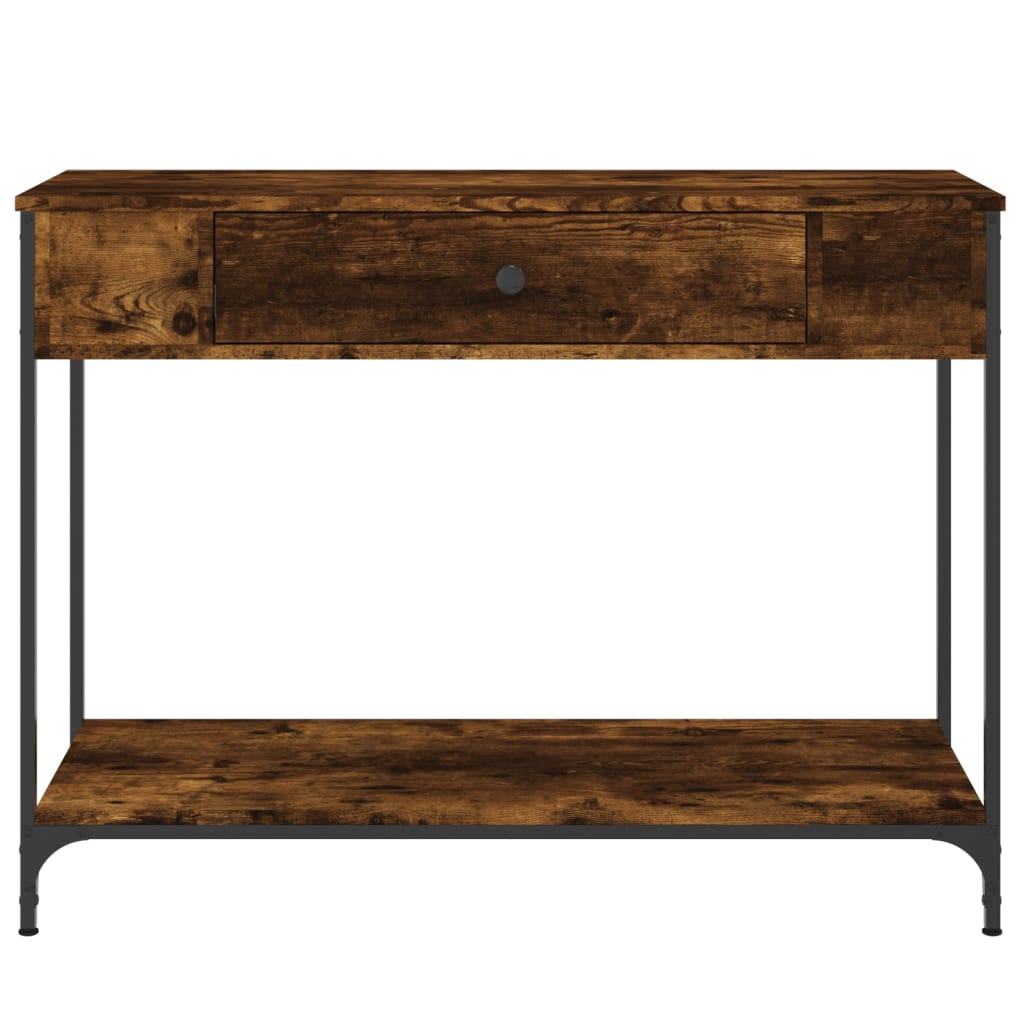 vidaXL Console Table Smoked Oak 100x34,5x75 cm Engineered Wood 4
