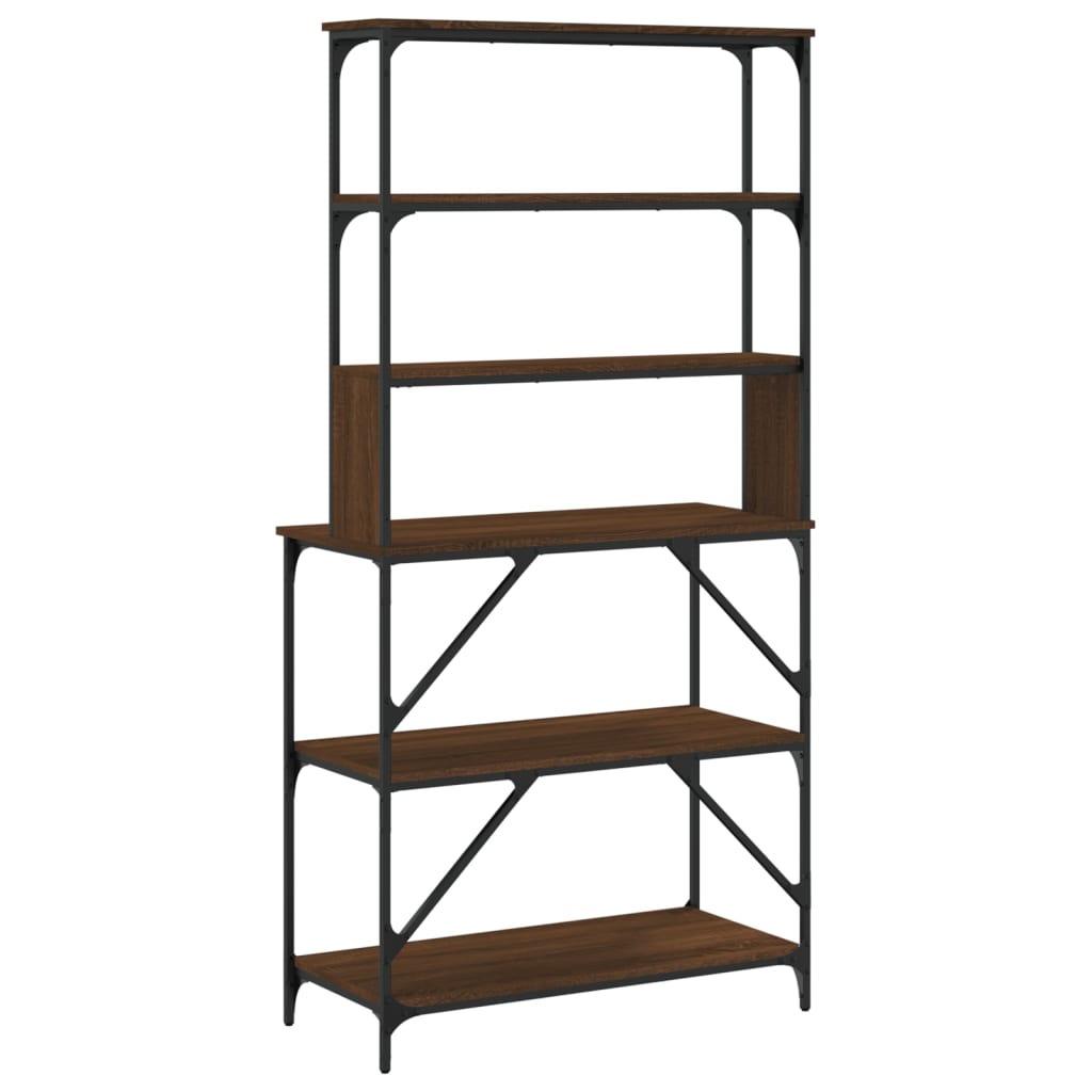 vidaXL Baker's Rack 6-Tier Brown Oak 90x40x180 cm Engineered Wood 6