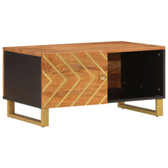vidaXL Coffee Table Brown and Black 80x50x40 cm Solid Wood Mango 2