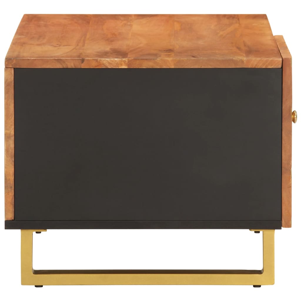 vidaXL Coffee Table Brown and Black 80x50x40 cm Solid Wood Mango 5