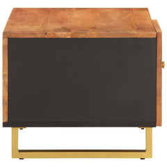 vidaXL Coffee Table Brown and Black 80x50x40 cm Solid Wood Mango 5