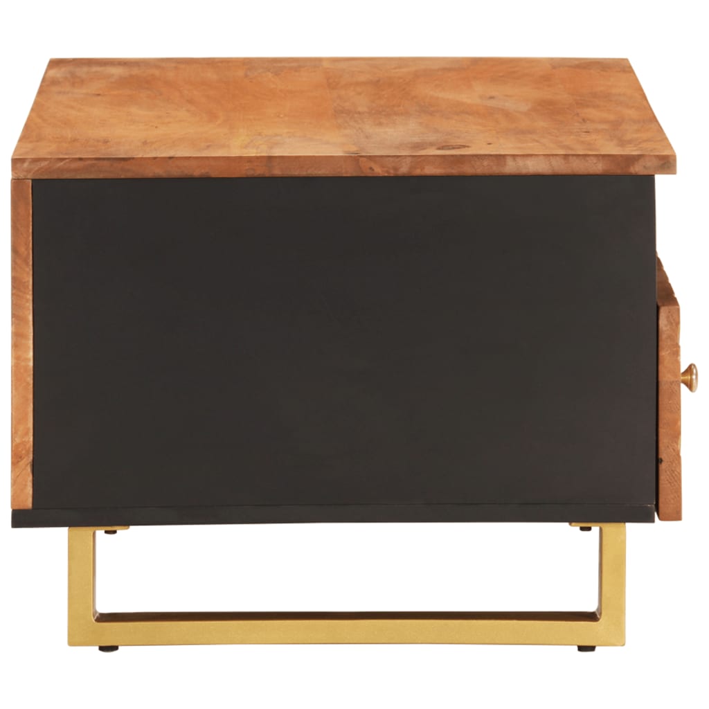 vidaXL Coffee Table Brown and Black 80x54x40 cm Solid Wood Mango 5