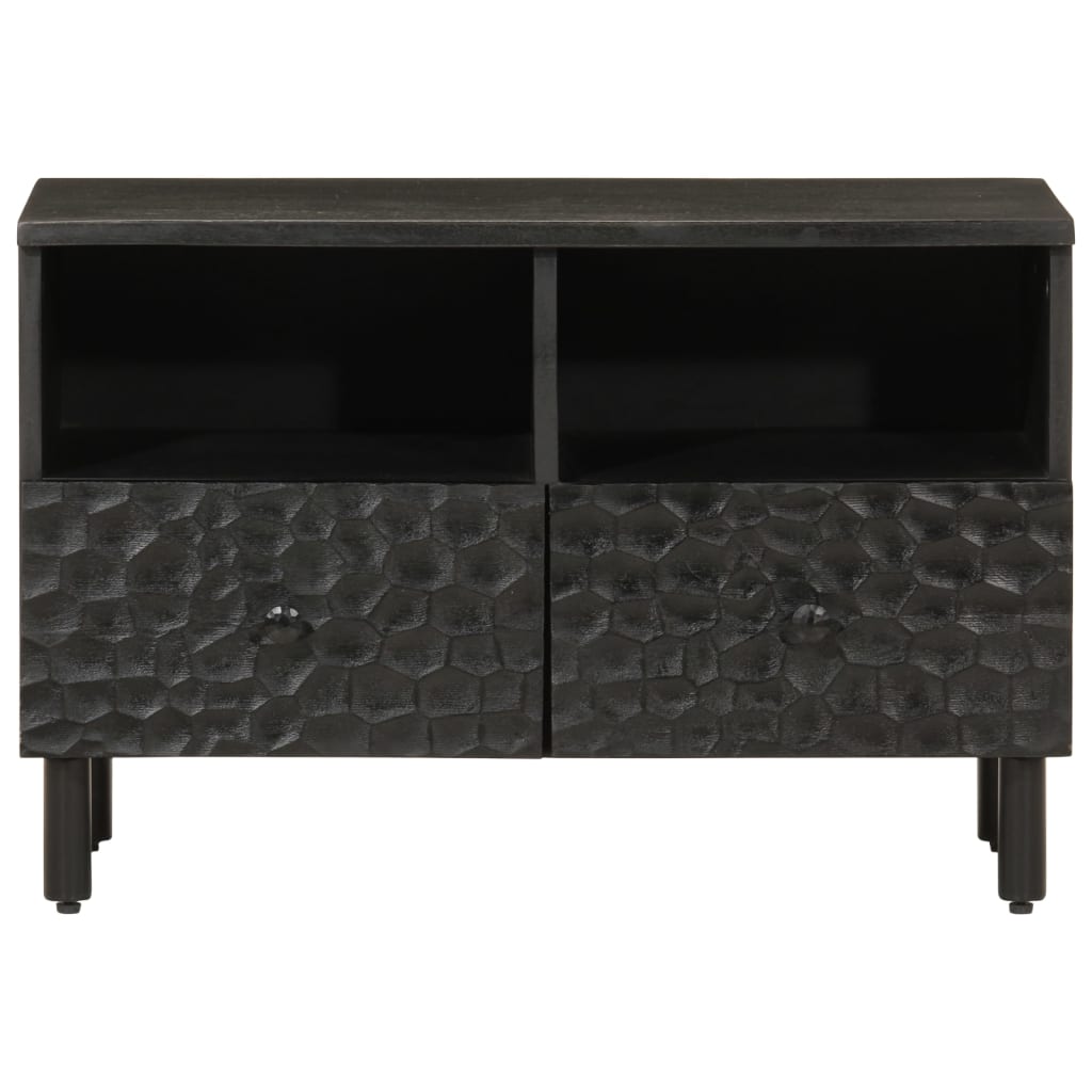 vidaXL TV Cabinet Black 70x33x46 cm Solid Wood Mango 3