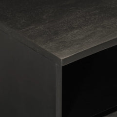 vidaXL TV Cabinet Black 70x33x46 cm Solid Wood Mango 6