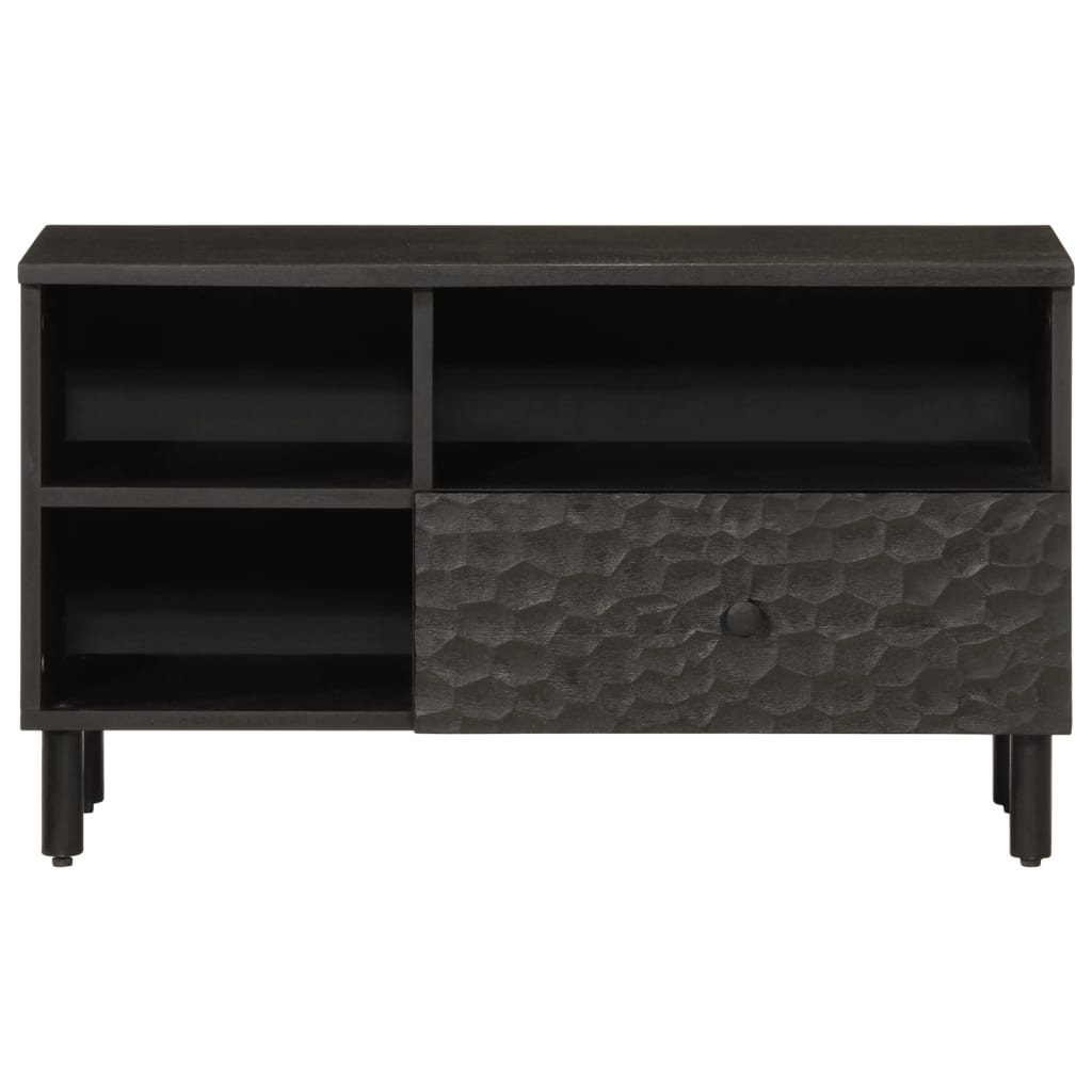 vidaXL TV Cabinet Black 80x33x46 cm Solid Wood Mango 4