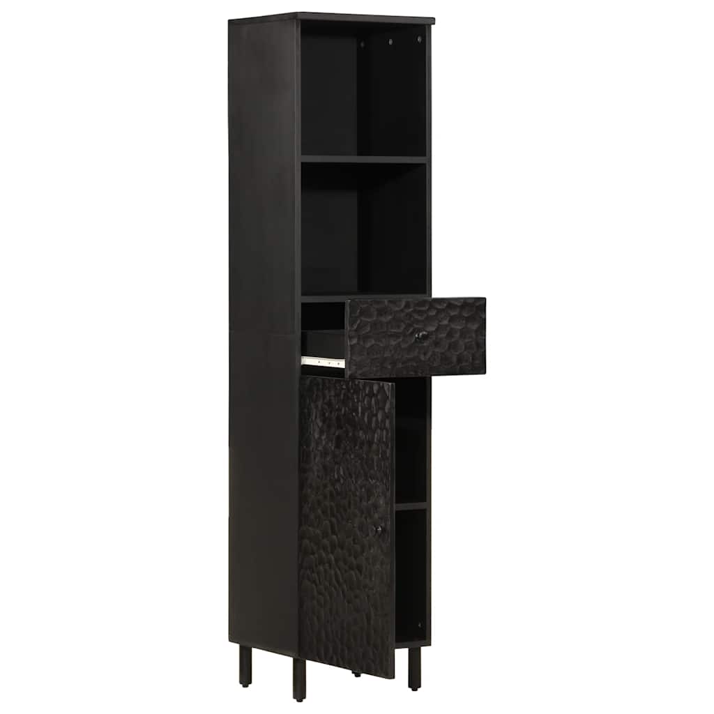 Bathroom Cabinet 38x33x160 cm Solid Wood Mango Black