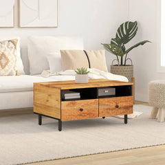 vidaXL Coffee Table 80x54x40 cm Solid Wood Acacia 3