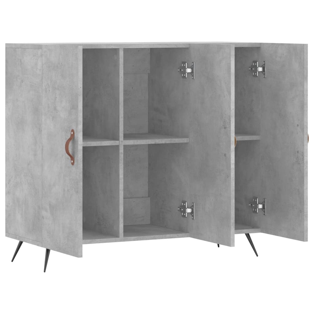 vidaXL Sideboard Concrete Grey 90x34x80 cm Engineered Wood 5