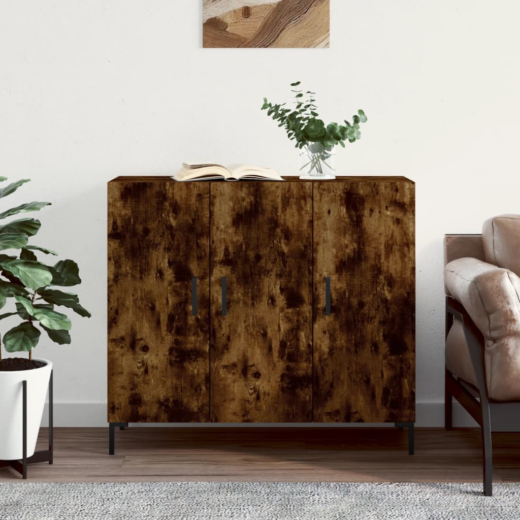 Sideboard 90x34x80 cm Engineered Wood Smoked oak