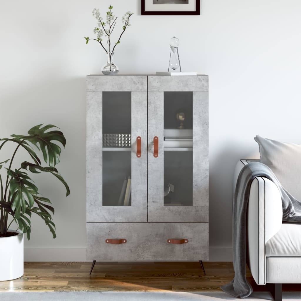 Highboard Engineered Wood in Concrete Grey