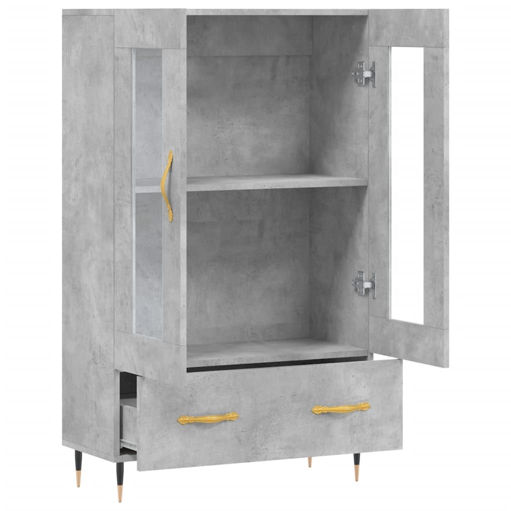 vidaXL Highboard Concrete Grey 69.5x31x115 cm Engineered Wood 5
