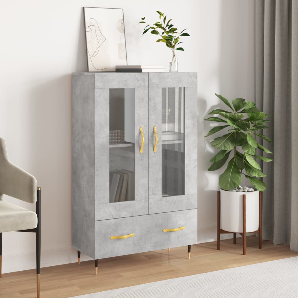 vidaXL Highboard Concrete Grey 69.5x31x115 cm Engineered Wood 1