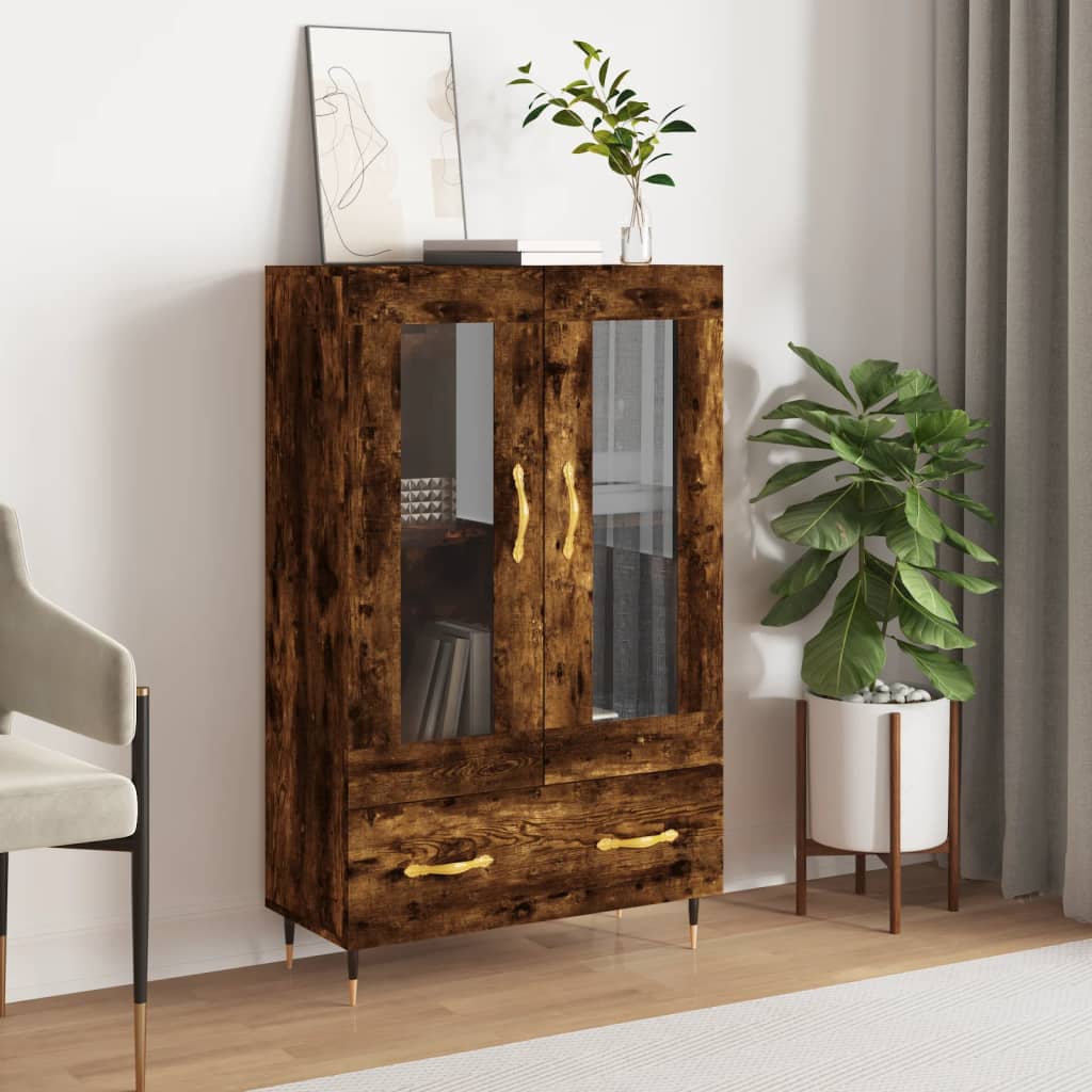 Highboard Engineered Wood in Smoked Oak