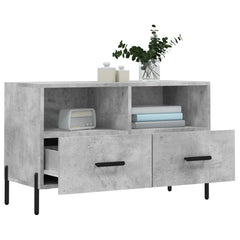 vidaXL TV Cabinet Concrete Grey 80x36x50 cm Engineered Wood 4