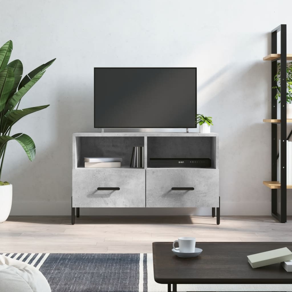vidaXL TV Cabinet Concrete Grey 80x36x50 cm Engineered Wood 1