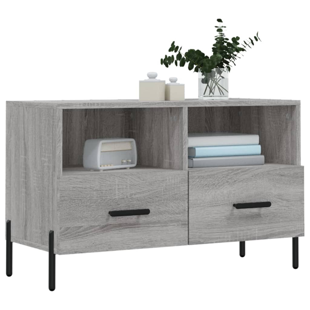 vidaXL TV Cabinet Grey Sonoma 80x36x50 cm Engineered Wood 3
