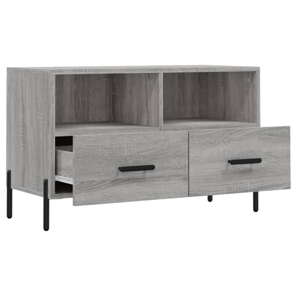 vidaXL TV Cabinet Grey Sonoma 80x36x50 cm Engineered Wood 6