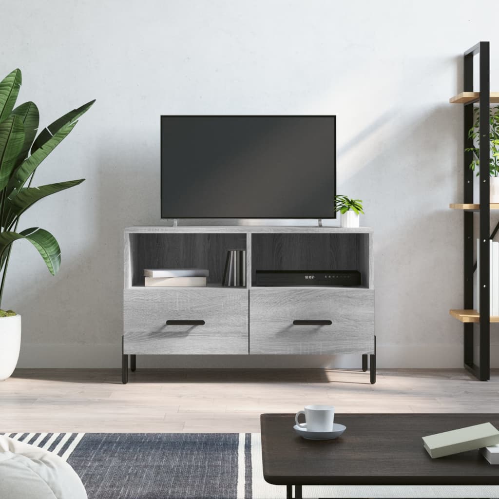 vidaXL TV Cabinet Grey Sonoma 80x36x50 cm Engineered Wood 1