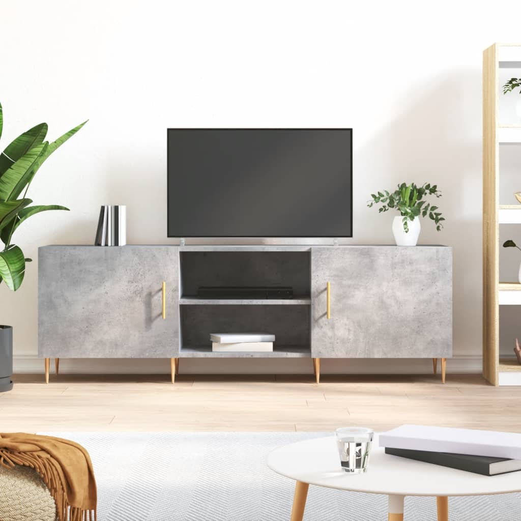 vidaXL TV Cabinet Concrete Grey 150x30x50 cm Engineered Wood 1