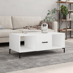 Coffee Table 102x50x40 cm Engineered Wood White