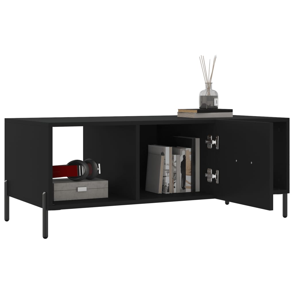 vidaXL Coffee Table Black 102x50x40 cm Engineered Wood 4
