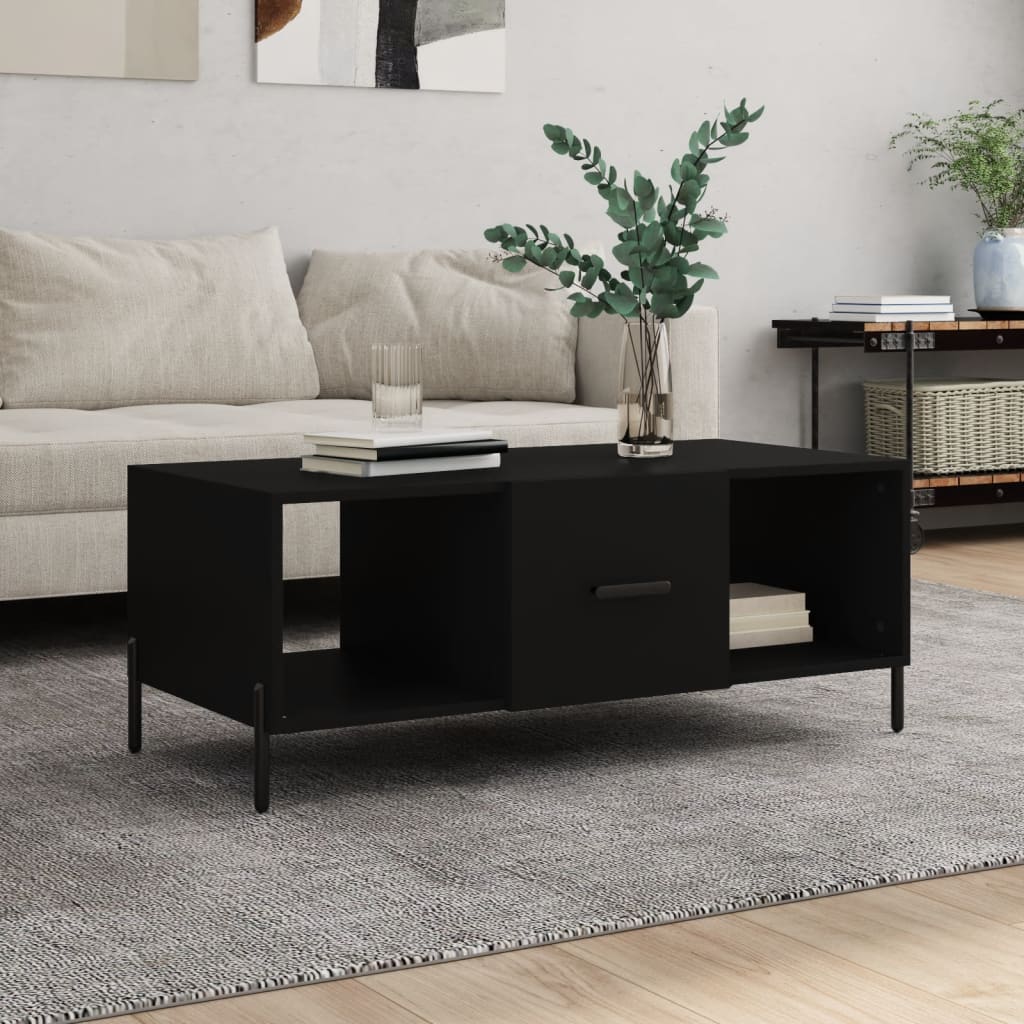 vidaXL Coffee Table Black 102x50x40 cm Engineered Wood 1