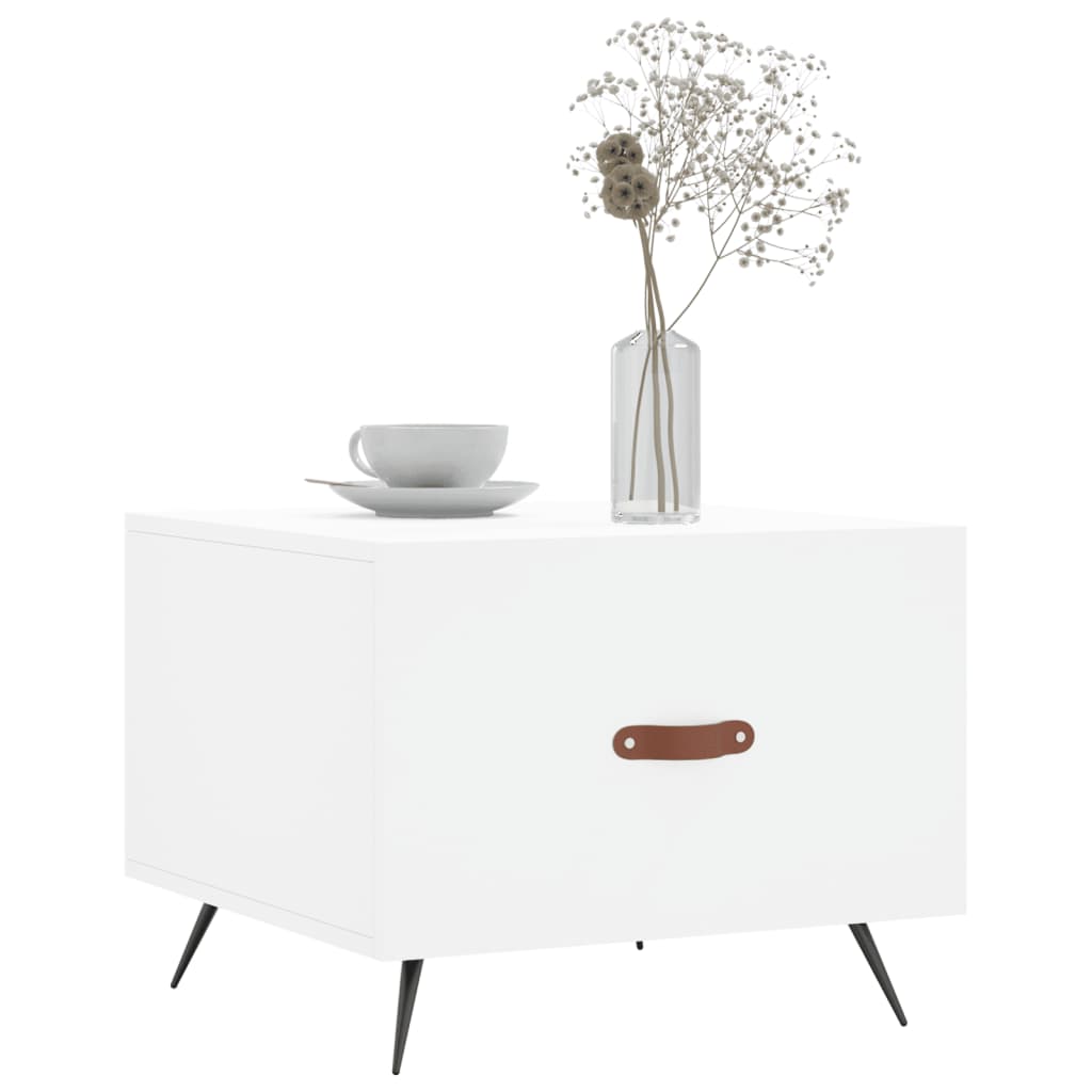 vidaXL Coffee Table White 50x50x40 cm Engineered Wood 3