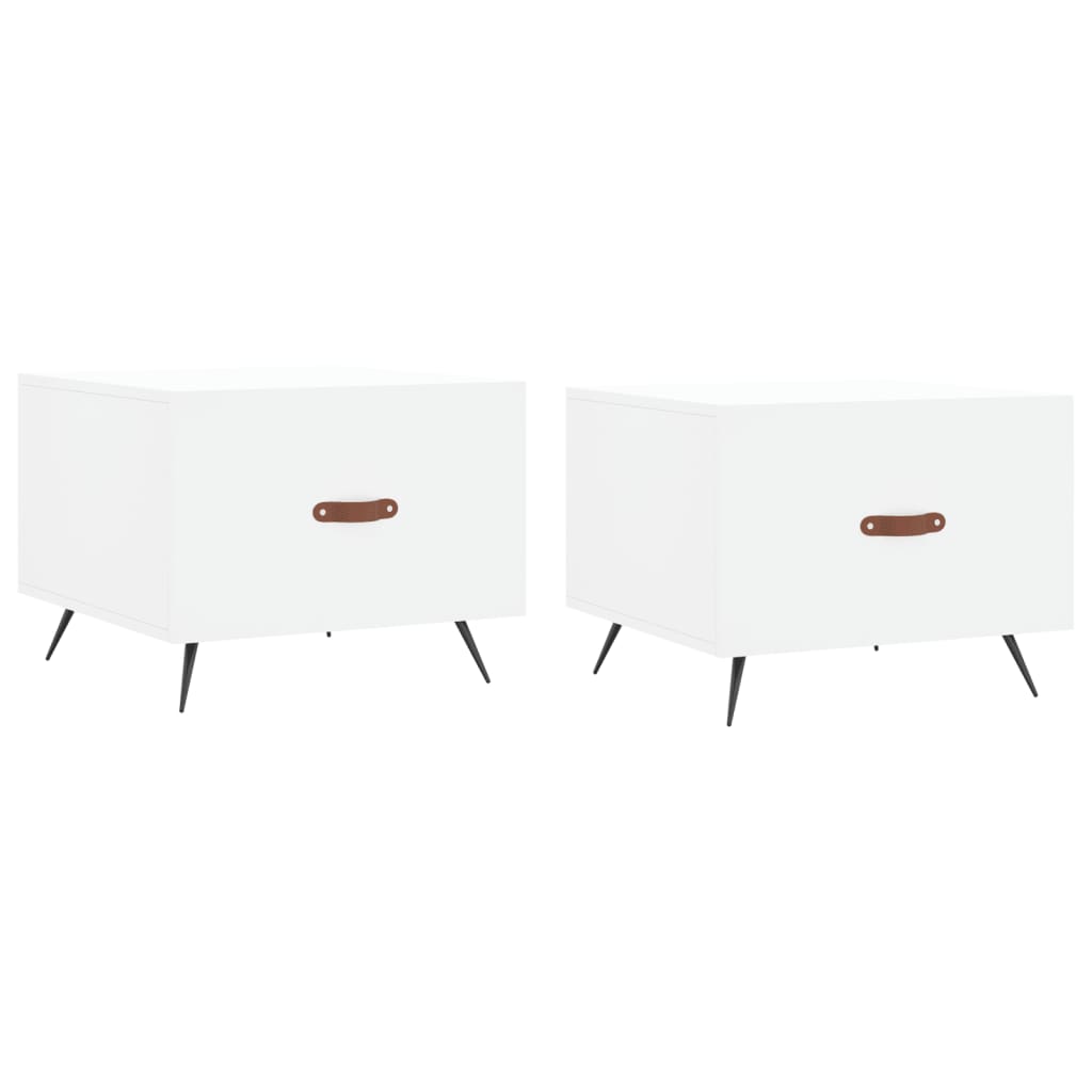 vidaXL Coffee Tables 2 pcs White 50x50x40 cm Engineered Wood 2