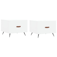 vidaXL Coffee Tables 2 pcs White 50x50x40 cm Engineered Wood 2