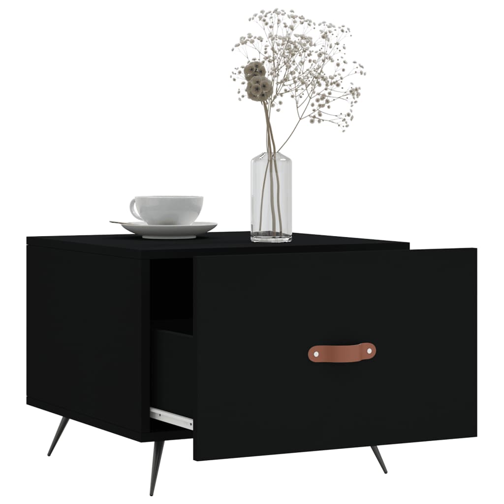 vidaXL Coffee Table Black 50x50x40 cm Engineered Wood 4