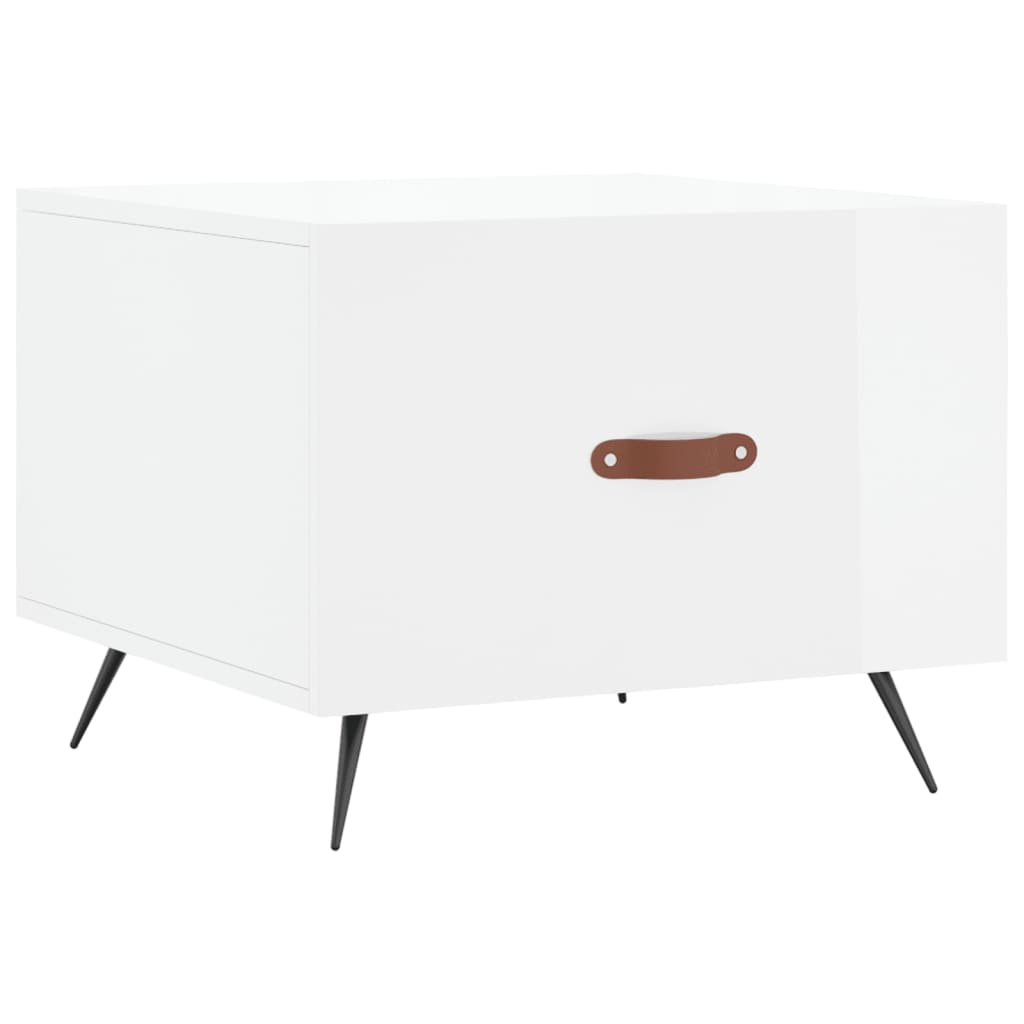 vidaXL Coffee Table High Gloss White 50x50x40 cm Engineered Wood 2