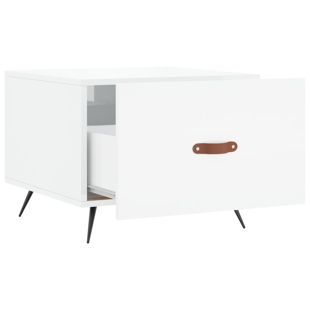 vidaXL Coffee Table High Gloss White 50x50x40 cm Engineered Wood 6