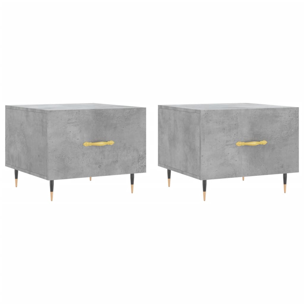 vidaXL Coffee Tables 2 pcs Concrete Grey 50x50x40 cm Engineered Wood 2