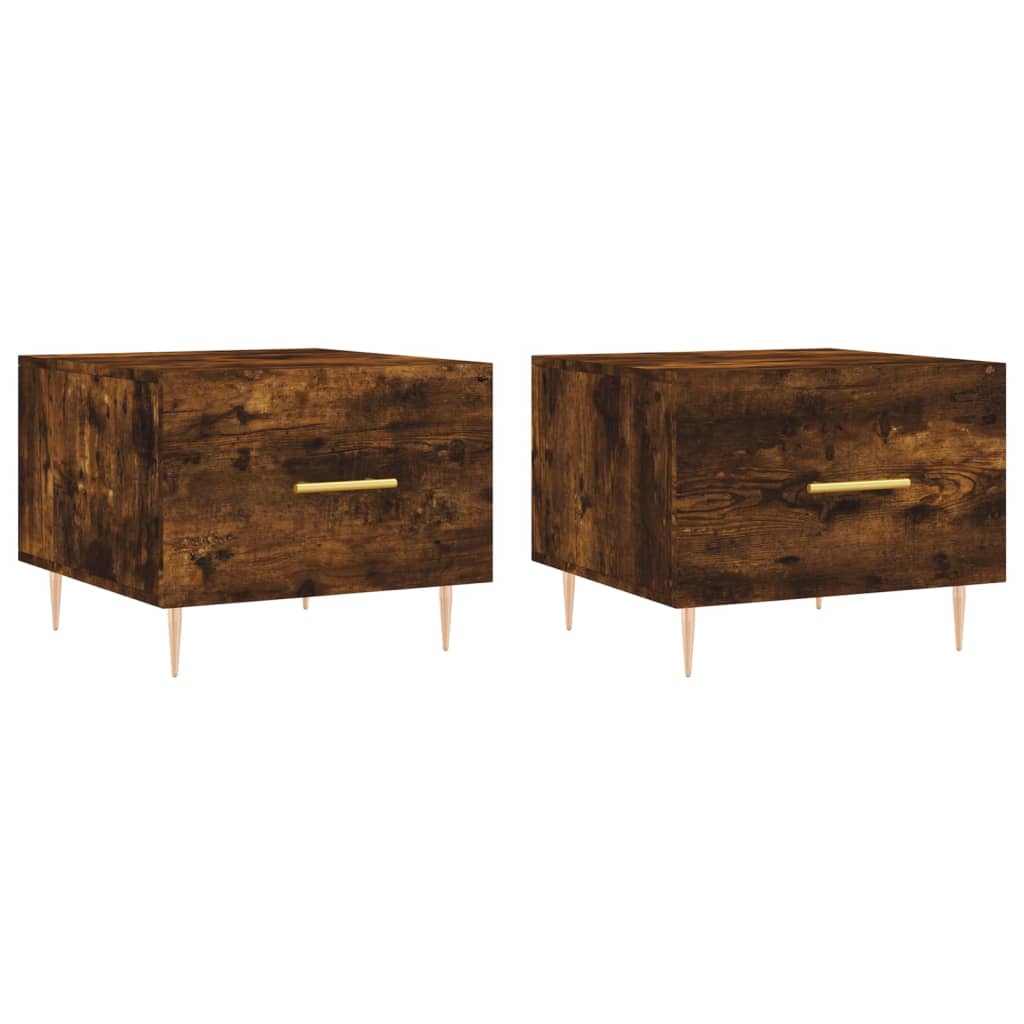 vidaXL Coffee Tables 2 pcs Smoked Oak 50x50x40 cm Engineered Wood 2