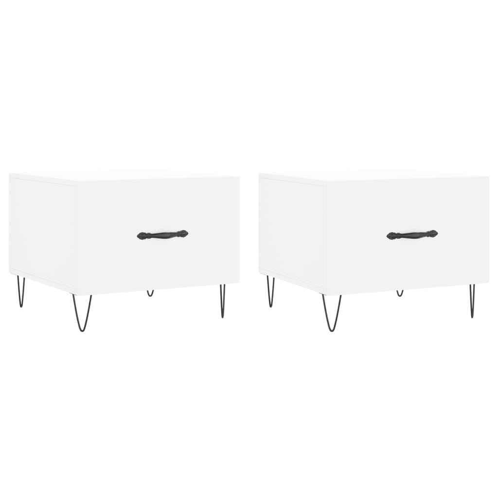 vidaXL Coffee Tables 2 pcs White 50x50x40 cm Engineered Wood 2