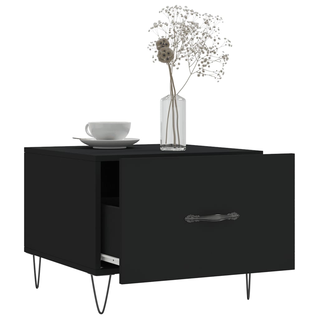 vidaXL Coffee Table Black 50x50x40 cm Engineered Wood 4