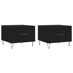 vidaXL Coffee Tables 2 pcs Black 50x50x40 cm Engineered Wood 2